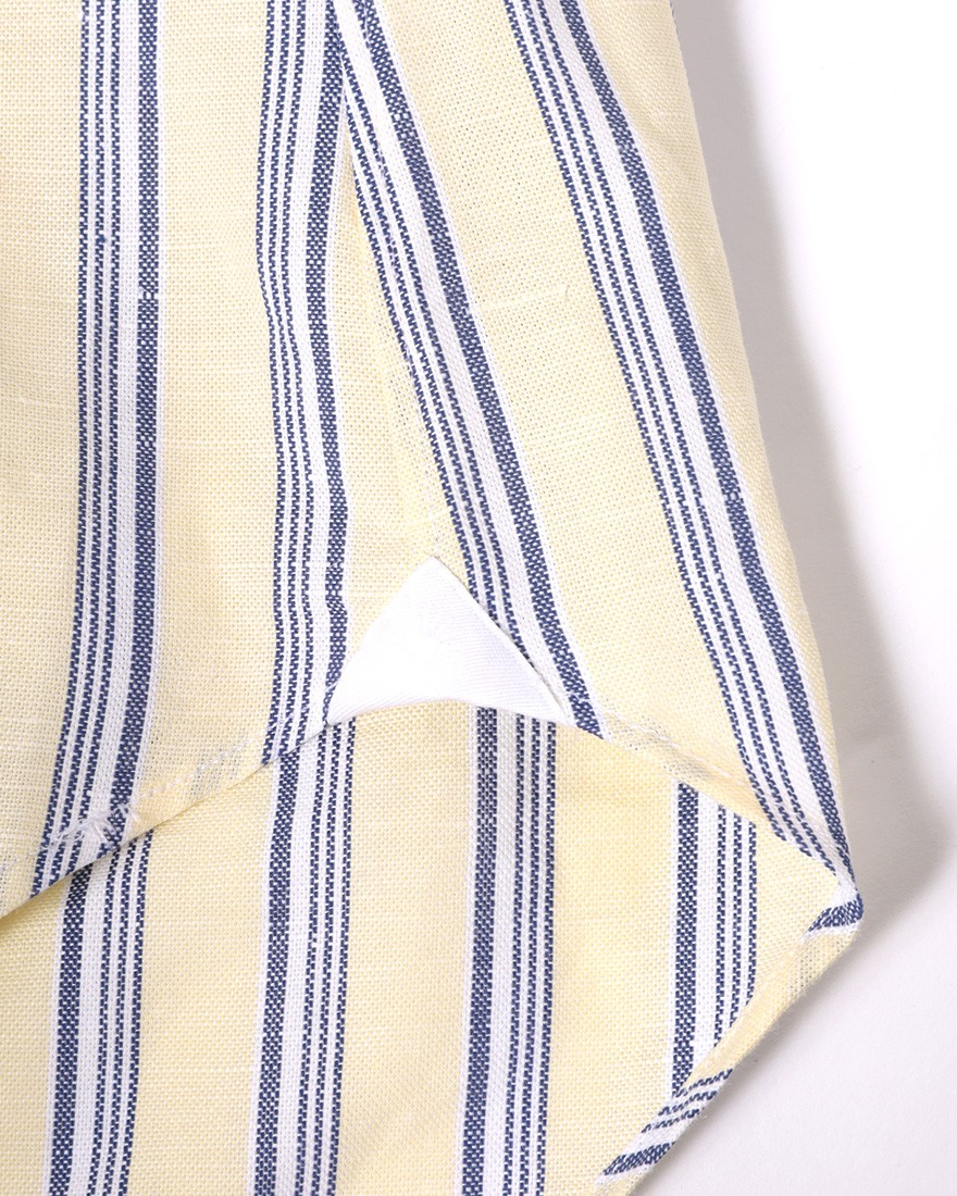 giannettoコットンリネン ストライプ カッタウェイシャツ 【SLIM FIT】12l