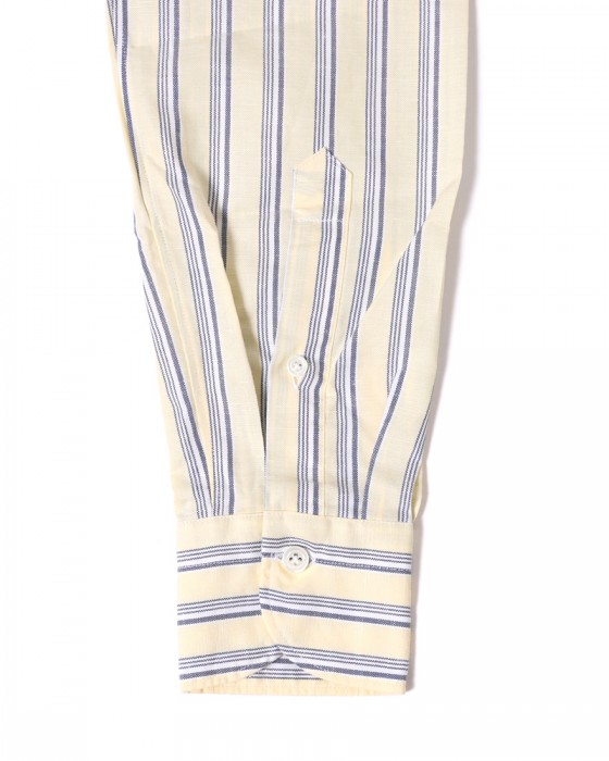 giannettoコットンリネン ストライプ カッタウェイシャツ 【SLIM FIT】14l