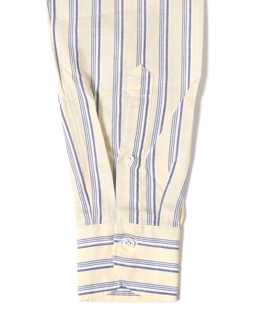 giannettoコットンリネン ストライプ カッタウェイシャツ 【SLIM FIT】14l