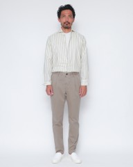 giannettoコットンリネン ストライプ カッタウェイシャツ 【SLIM FIT】mb_01l