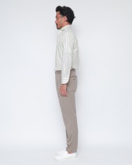 giannettoコットンリネン ストライプ カッタウェイシャツ 【SLIM FIT】mb_02l