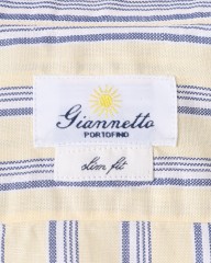 giannettoコットンリネン ストライプ カッタウェイシャツ 【SLIM FIT】mb_11l