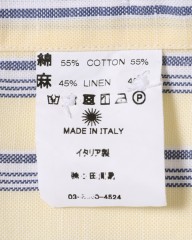 giannettoコットンリネン ストライプ カッタウェイシャツ 【SLIM FIT】mb_17l