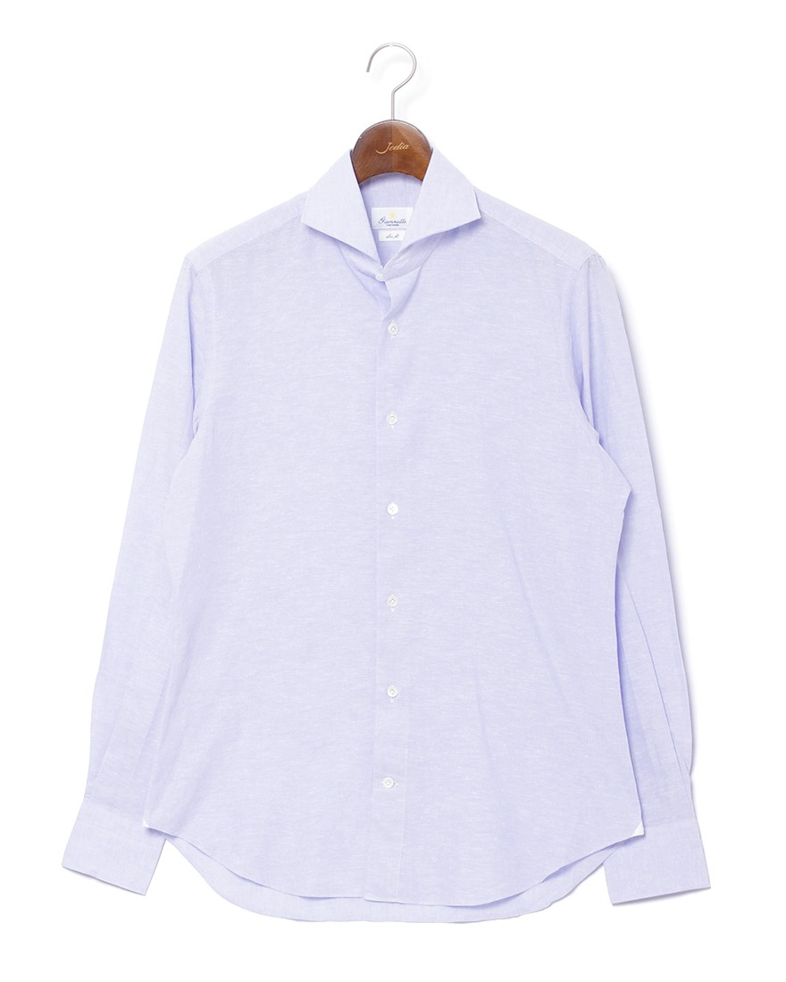 giannettoリネンコットン カッタウェイシャツ 【SLIM FIT】c1