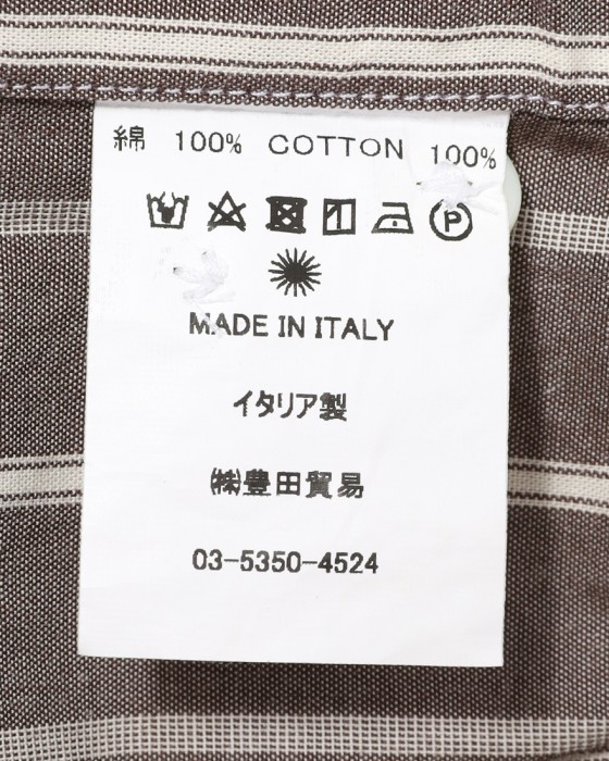 giannettoストライプコットン  カッタウェイ シャツ【VINCI FIT/ヴィンチフィット】18l