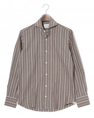 giannettoストライプコットン  カッタウェイ シャツ【VINCI FIT/ヴィンチフィット】mb_c0