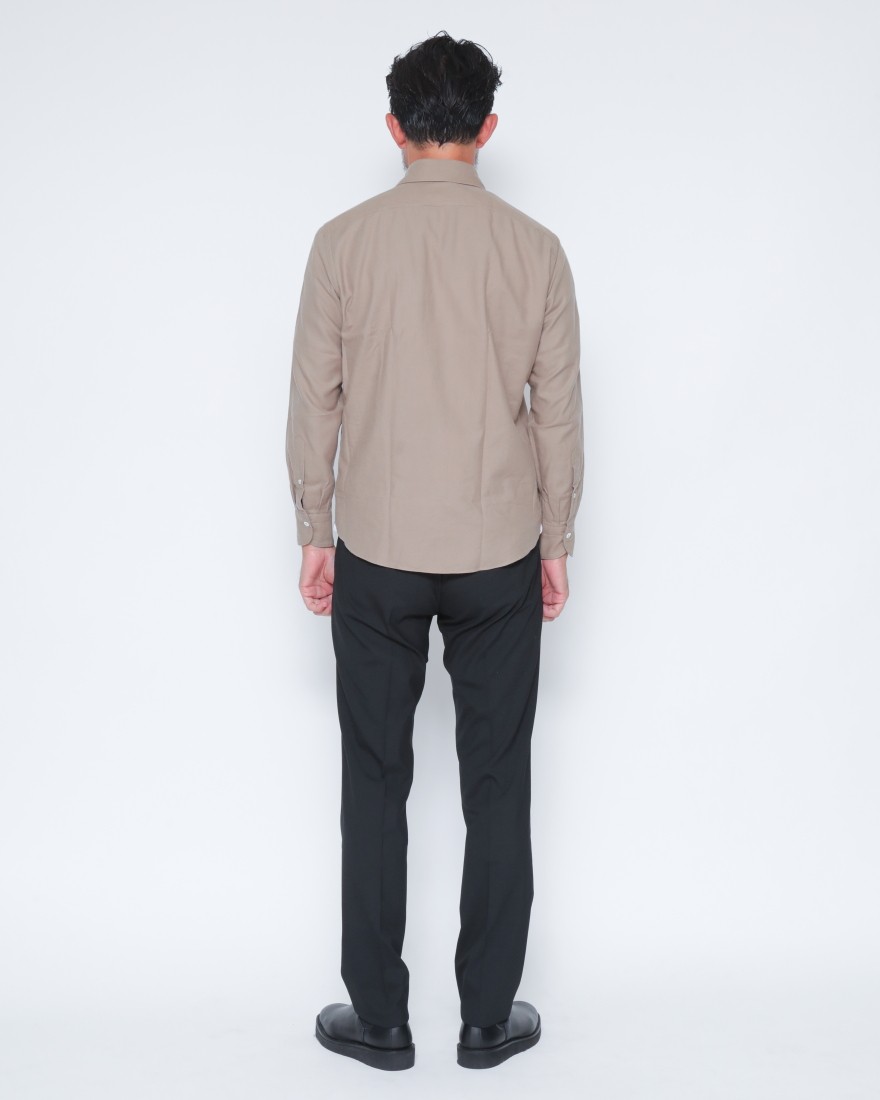 giannettoコットンフランネル カッタウェイ シャツ【VINCI FIT/ヴィンチフィット】03l