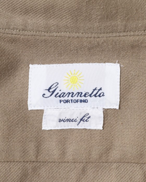 giannettoコットンフランネル カッタウェイ シャツ【VINCI FIT/ヴィンチフィット】12l