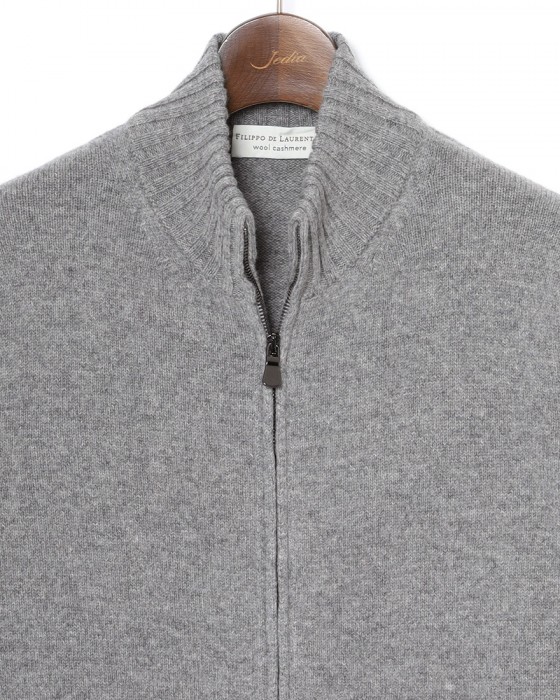 FILIPPO DE LAURENTIIS7G カシミヤ混ウール フルジップニット07l