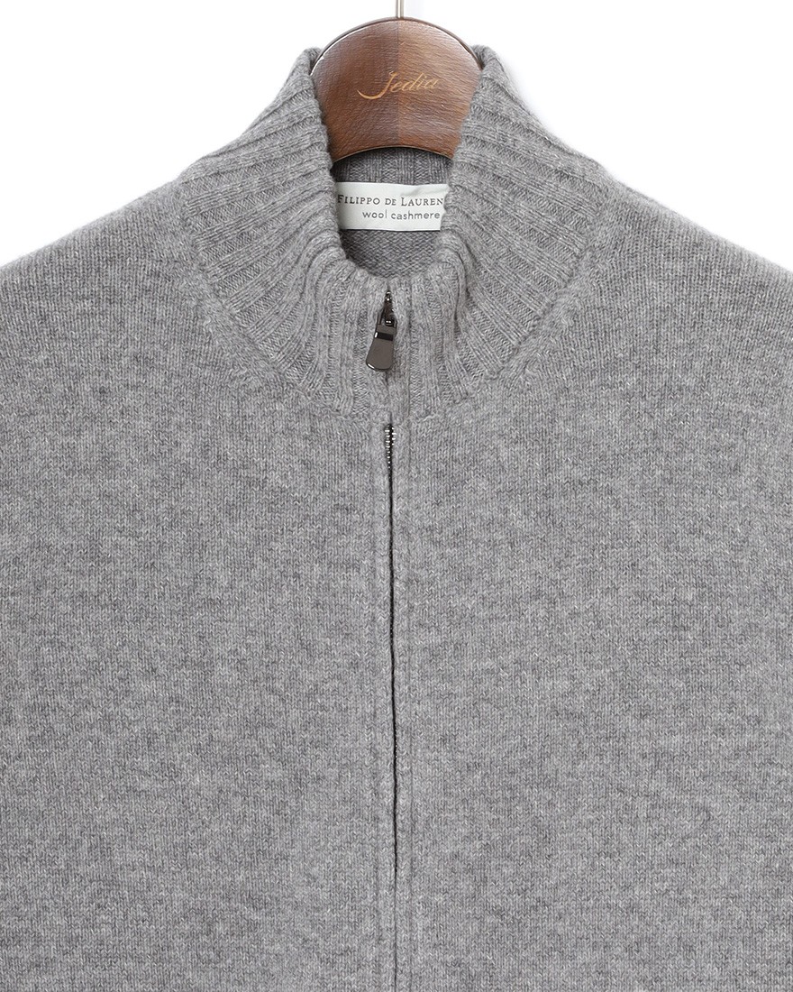 FILIPPO DE LAURENTIIS7G カシミヤ混ウール フルジップニット08l
