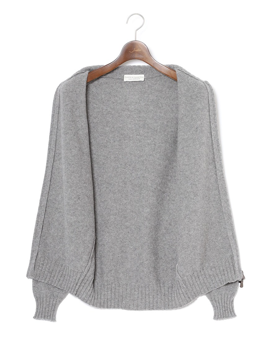 FILIPPO DE LAURENTIIS7G カシミヤ混ウール フルジップニット14l