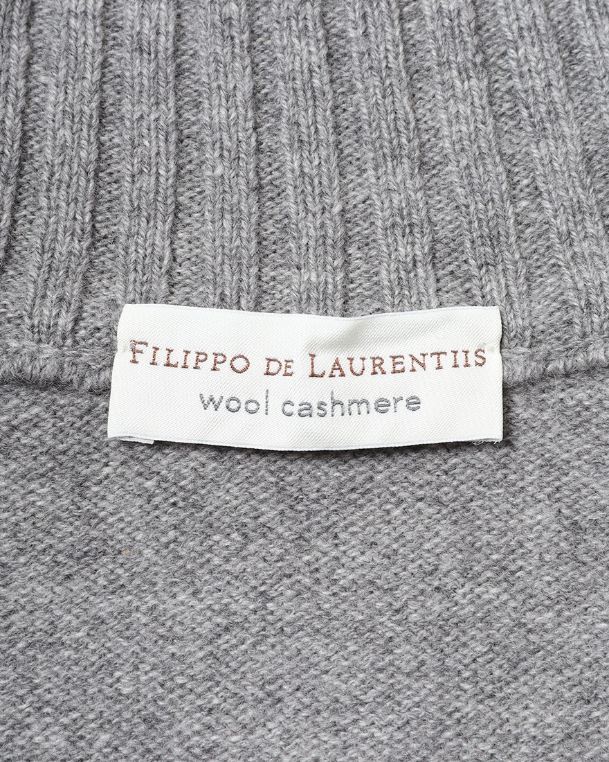 FILIPPO DE LAURENTIIS7G カシミヤ混ウール フルジップニット15l