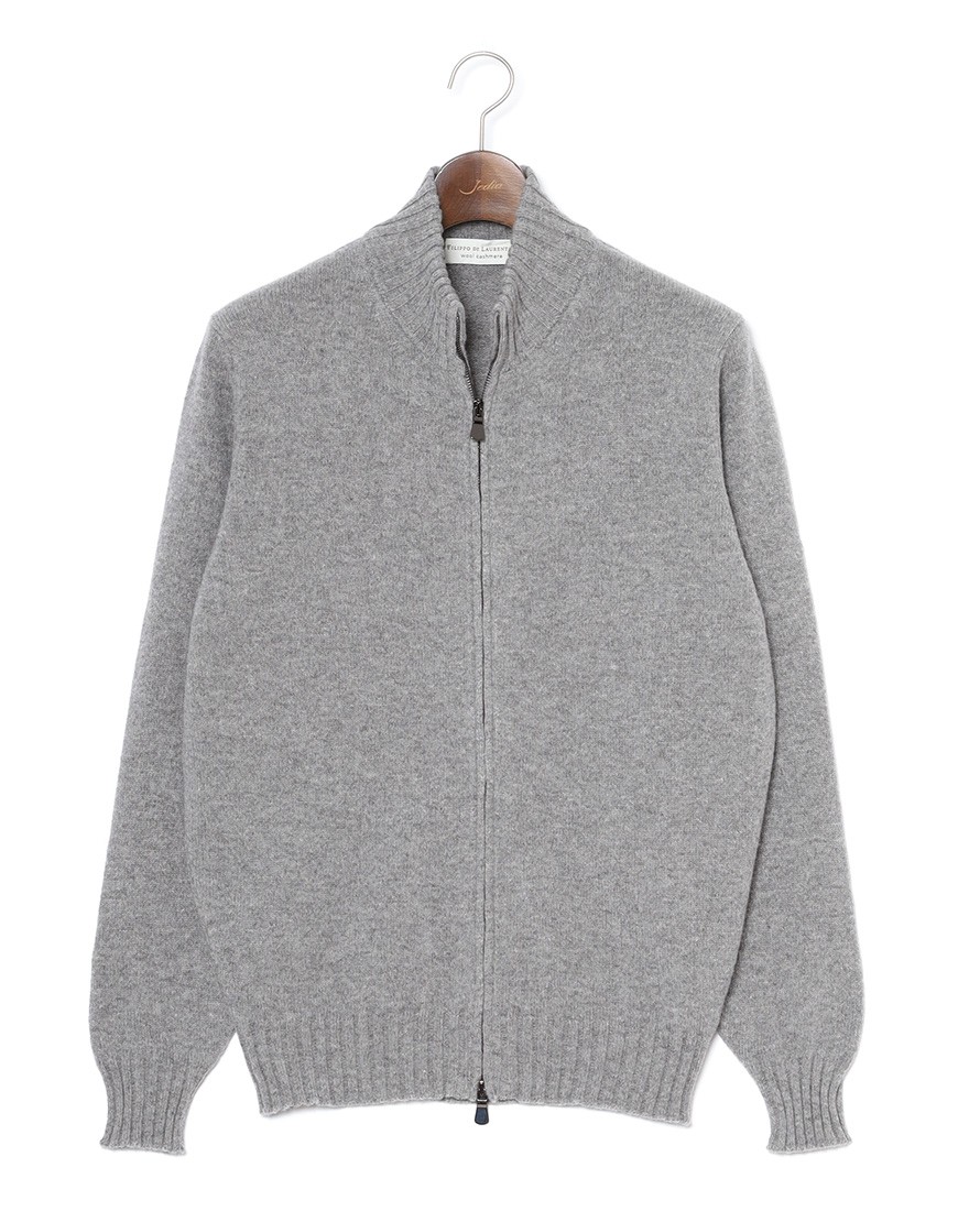 FILIPPO DE LAURENTIIS7G カシミヤ混ウール フルジップニットc0