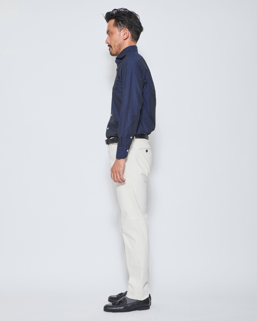 giannettoシャンブレー カッタウェイ シャツ【VINCI FIT/ヴィンチフィット】02l