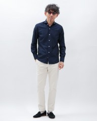 giannettoシャンブレー カッタウェイ シャツ【VINCI FIT/ヴィンチフィット】mb_ma