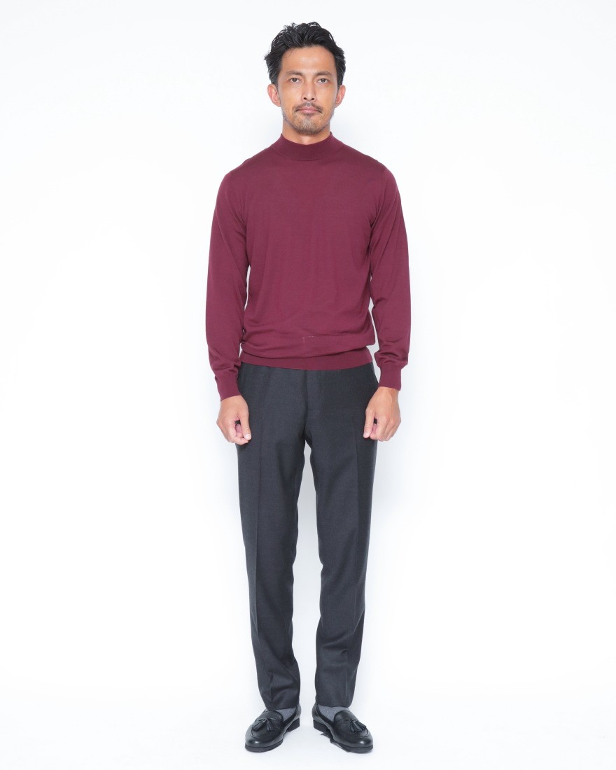 FILIPPO DE LAURENTIIS18G ウールシルクカシミヤ モックネックニット13l