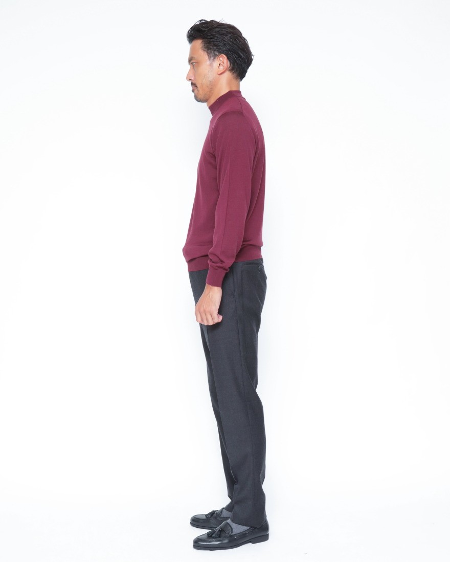 FILIPPO DE LAURENTIIS18G ウールシルクカシミヤ モックネックニット14l