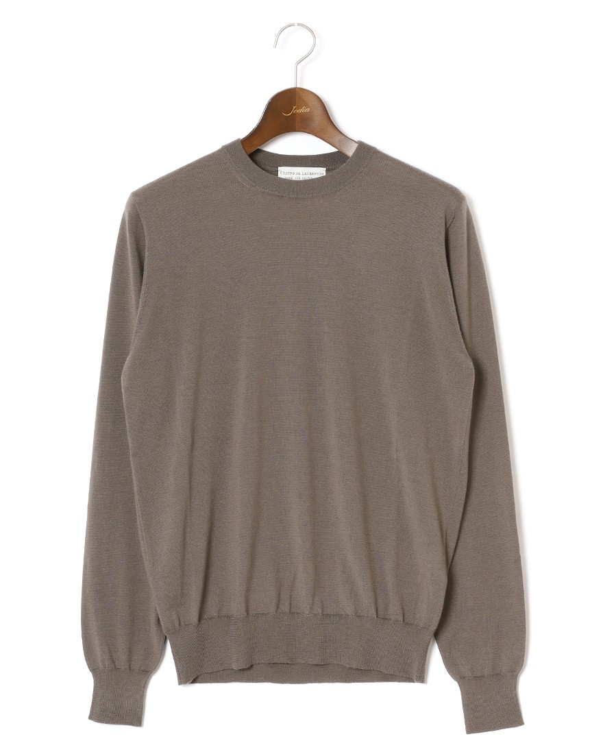 FILIPPO DE LAURENTIIS18G ウールシルクカシミヤ クルーネックニットc1