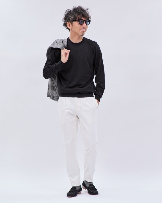 FILIPPO DE LAURENTIIS18G ウールシルクカシミヤ クルーネックニットma