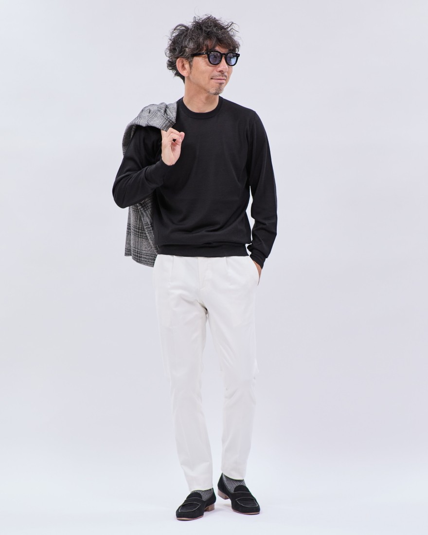 FILIPPO DE LAURENTIIS18G ウールシルクカシミヤ クルーネックニットma