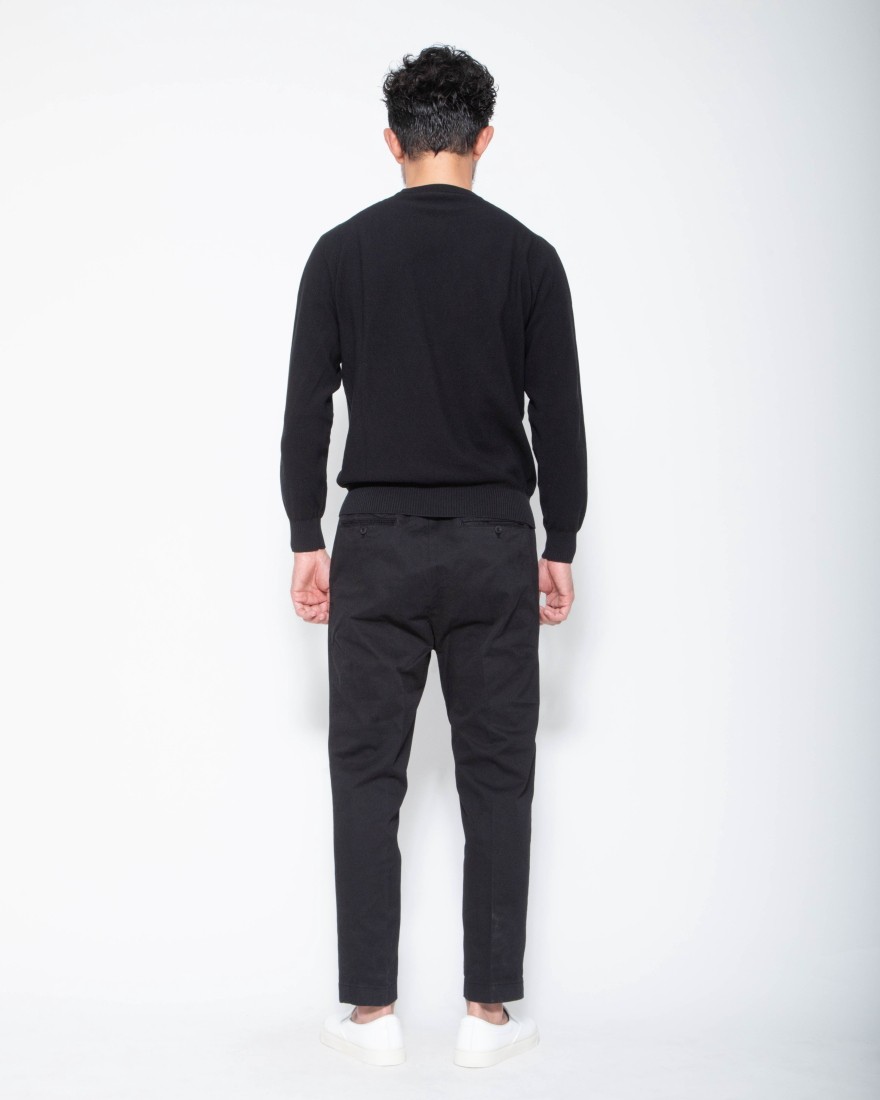 FILIPPO DE LAURENTIIS12G クレープコットンハニコ クルーネック ロングスリーブニット15l