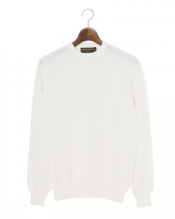 FILIPPO DE LAURENTIIS12G クレープコットンハニコ クルーネック ロングスリーブニット