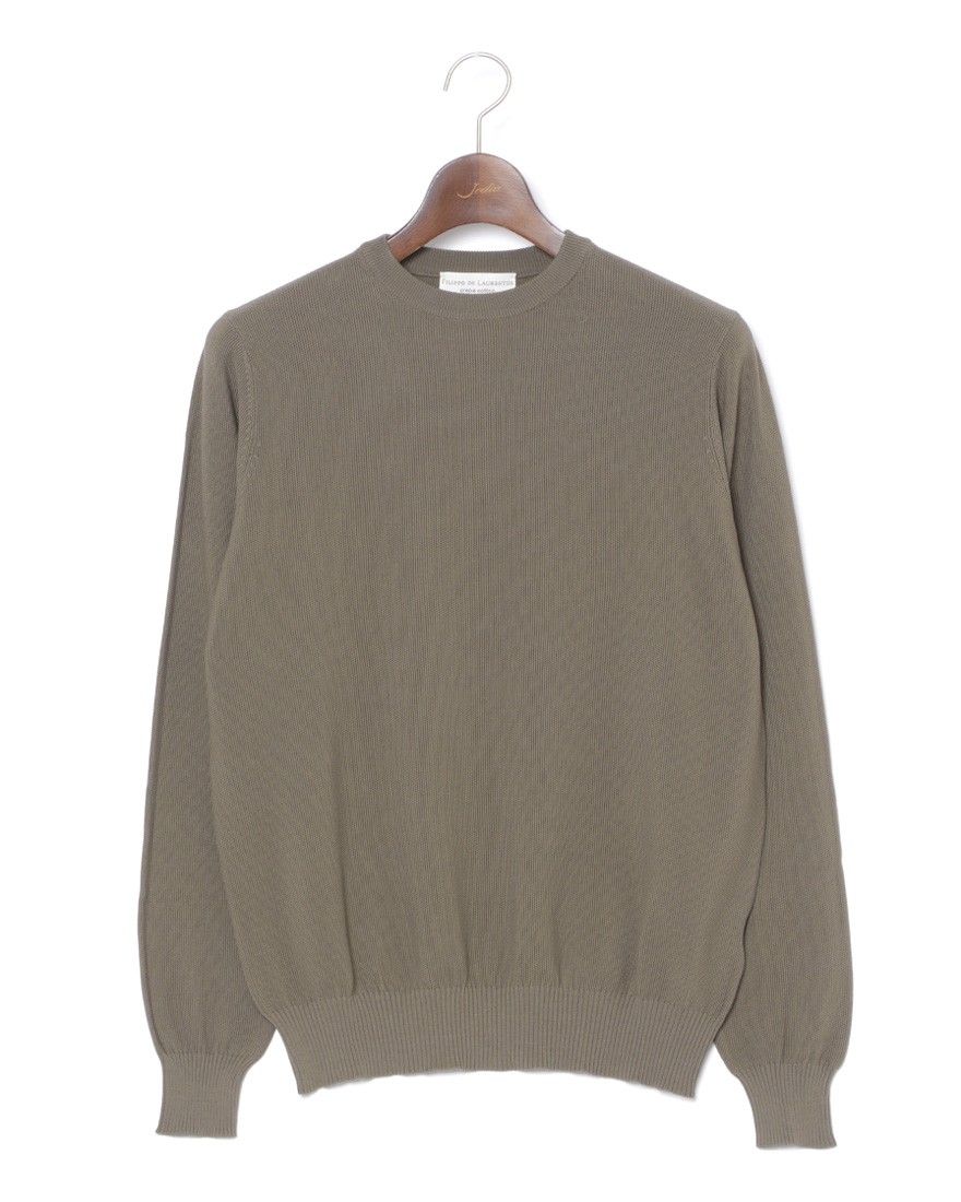 FILIPPO DE LAURENTIIS12G クレープコットンハニコ クルーネック ロングスリーブニットc3