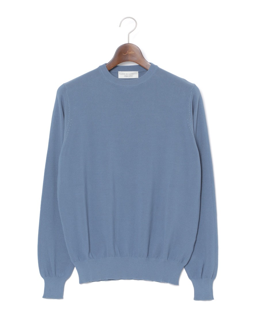 FILIPPO DE LAURENTIIS12G クレープコットンハニコ クルーネック ロングスリーブニットc4