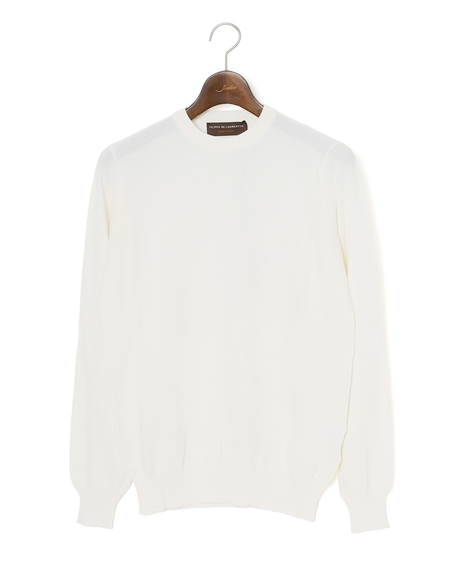 FILIPPO DE LAURENTIIS12G クレープコットンハニコ クルーネック ロングスリーブニット