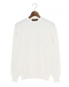 12G クレープコットンハニコ クルーネック ロングスリーブニット