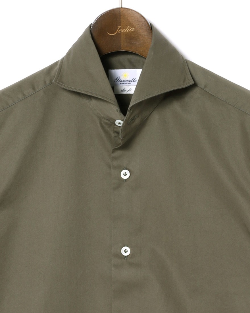 giannettoギャバジン カッタウェイシャツ【SLIM FIT】06l