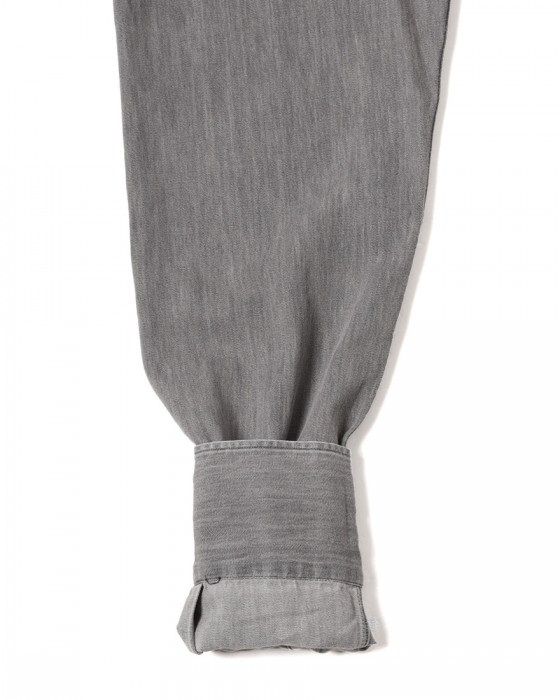 giannettoシャンブレー グレー カッタウェイシャツ 【SLIM FIT】16l