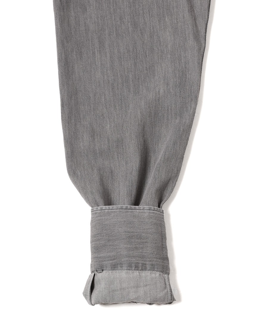 シャンブレー グレー カッタウェイシャツ 【SLIM FIT