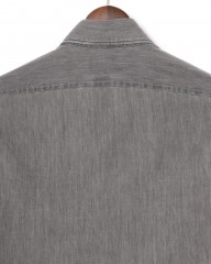 giannettoシャンブレー グレー カッタウェイシャツ 【SLIM FIT】mb_08l