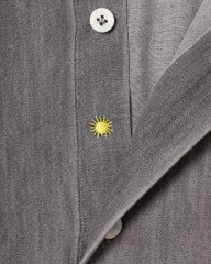 giannettoシャンブレー グレー カッタウェイシャツ 【SLIM FIT】mb_10l