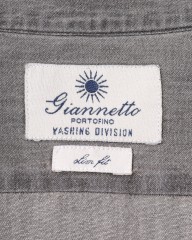 giannettoシャンブレー グレー カッタウェイシャツ 【SLIM FIT】mb_13l