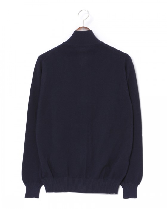 FILIPPO DE LAURENTIIS12G クレープコットン スタンドカラー ニットカーディガン02l