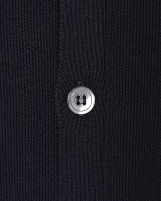 FILIPPO DE LAURENTIIS12G クレープコットン スタンドカラー ニットカーディガン06l