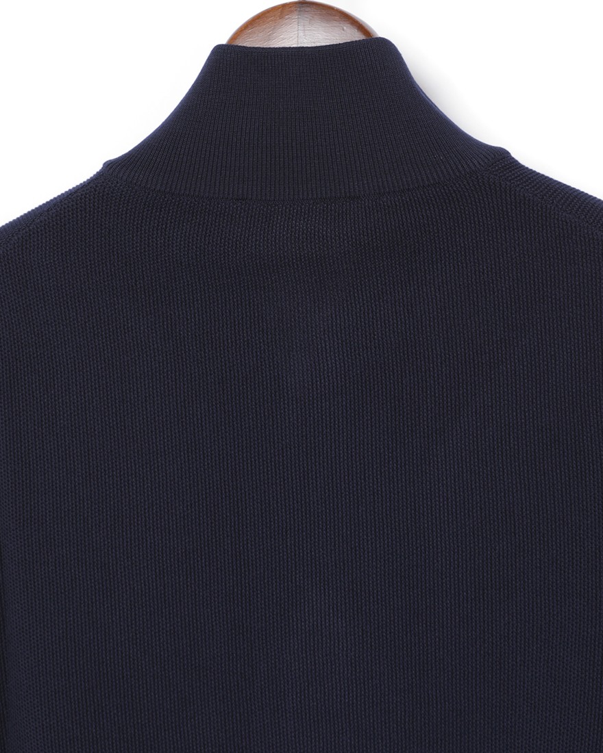 FILIPPO DE LAURENTIIS12G クレープコットン スタンドカラー ニットカーディガン07l