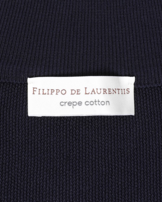 FILIPPO DE LAURENTIIS12G クレープコットン スタンドカラー ニットカーディガン09l