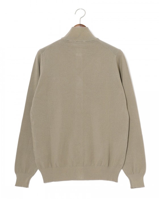 FILIPPO DE LAURENTIIS12G クレープコットン スタンドカラー ニットカーディガン14l