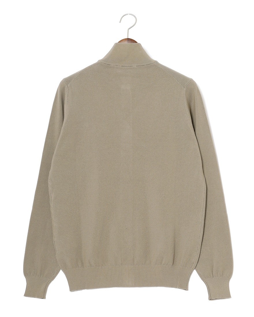 FILIPPO DE LAURENTIIS12G クレープコットン スタンドカラー ニットカーディガン14l