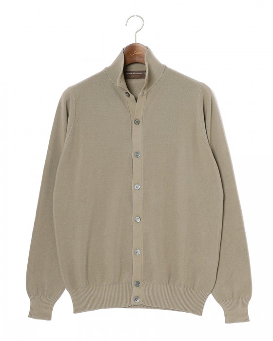 FILIPPO DE LAURENTIIS12G クレープコットン スタンドカラー ニットカーディガンma