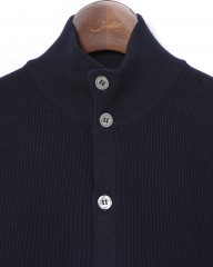 FILIPPO DE LAURENTIIS12G クレープコットン スタンドカラー ニットカーディガンmb_04l