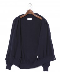 FILIPPO DE LAURENTIIS12G クレープコットン スタンドカラー ニットカーディガンmb_08l