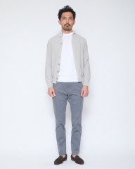 FILIPPO DE LAURENTIIS12G クレープコットン スタンドカラー ニットカーディガンmb_16l