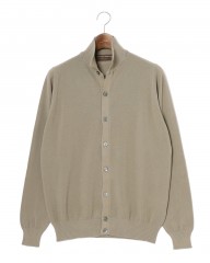 FILIPPO DE LAURENTIIS12G クレープコットン スタンドカラー ニットカーディガンmb_c2