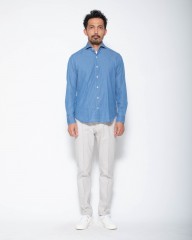 giannettoシャンブレー カッタウェイシャツ 【SLIM FIT】mb_01l
