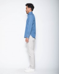 giannettoシャンブレー カッタウェイシャツ 【SLIM FIT】mb_02l