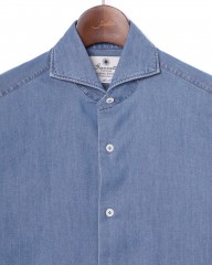 giannettoシャンブレー カッタウェイシャツ 【SLIM FIT】mb_06l